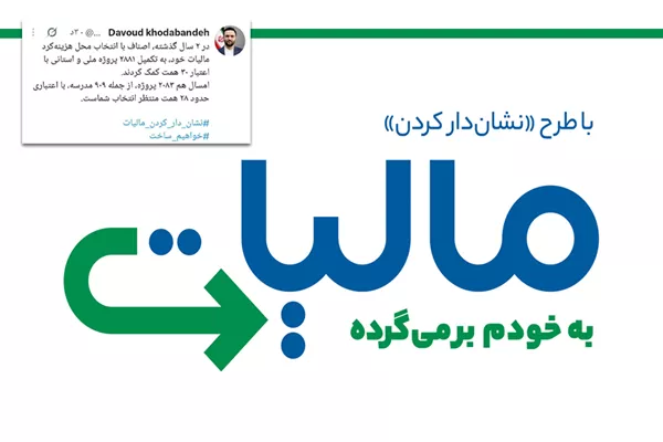 2083 پروژه با طرح نشان‌دار کردن مالیات تکمیل می‌شود