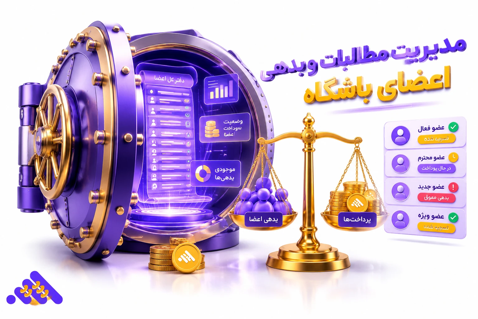 گزارش مانده بدهی اعضای باشگاه