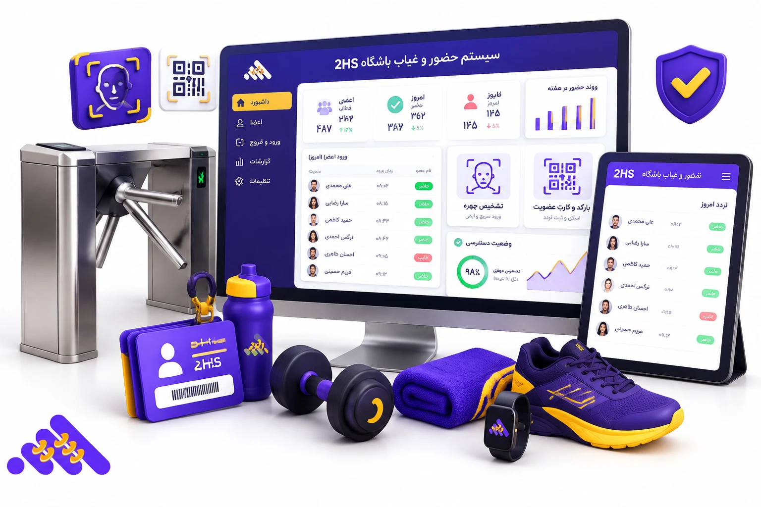 گزارش حضور روزانه اعضا در نرم‌ افزار باشگاه