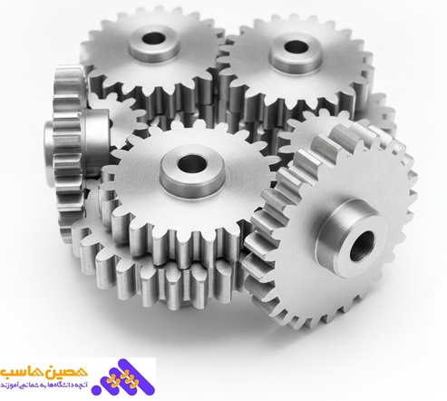 چرخ دنده های صنعتی نماد فرآیند تولید در حسابداری صنعتی