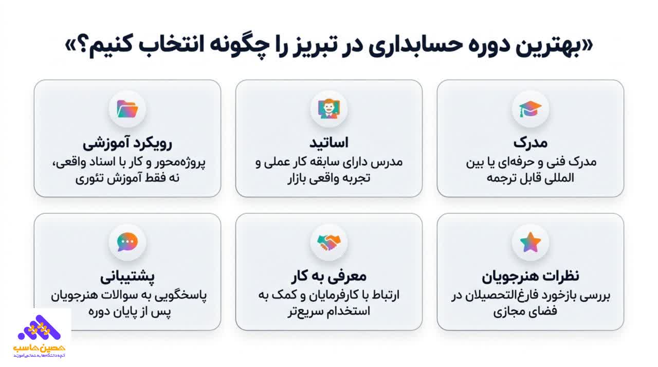 بهترین دوره حسابداری تبریز