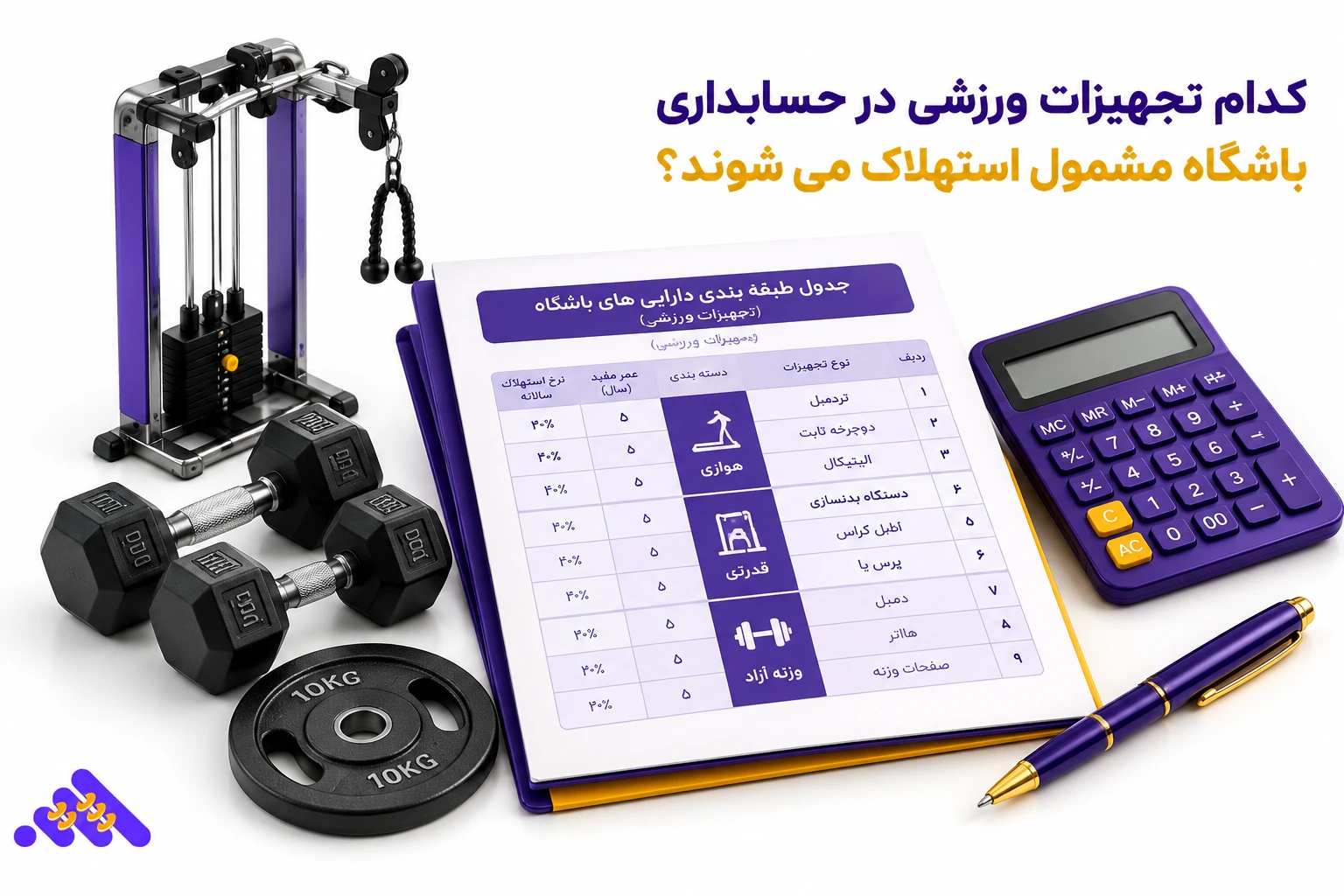 فهرست دارایی&zwnj;ها و استهلاک تجهیزات باشگاه
