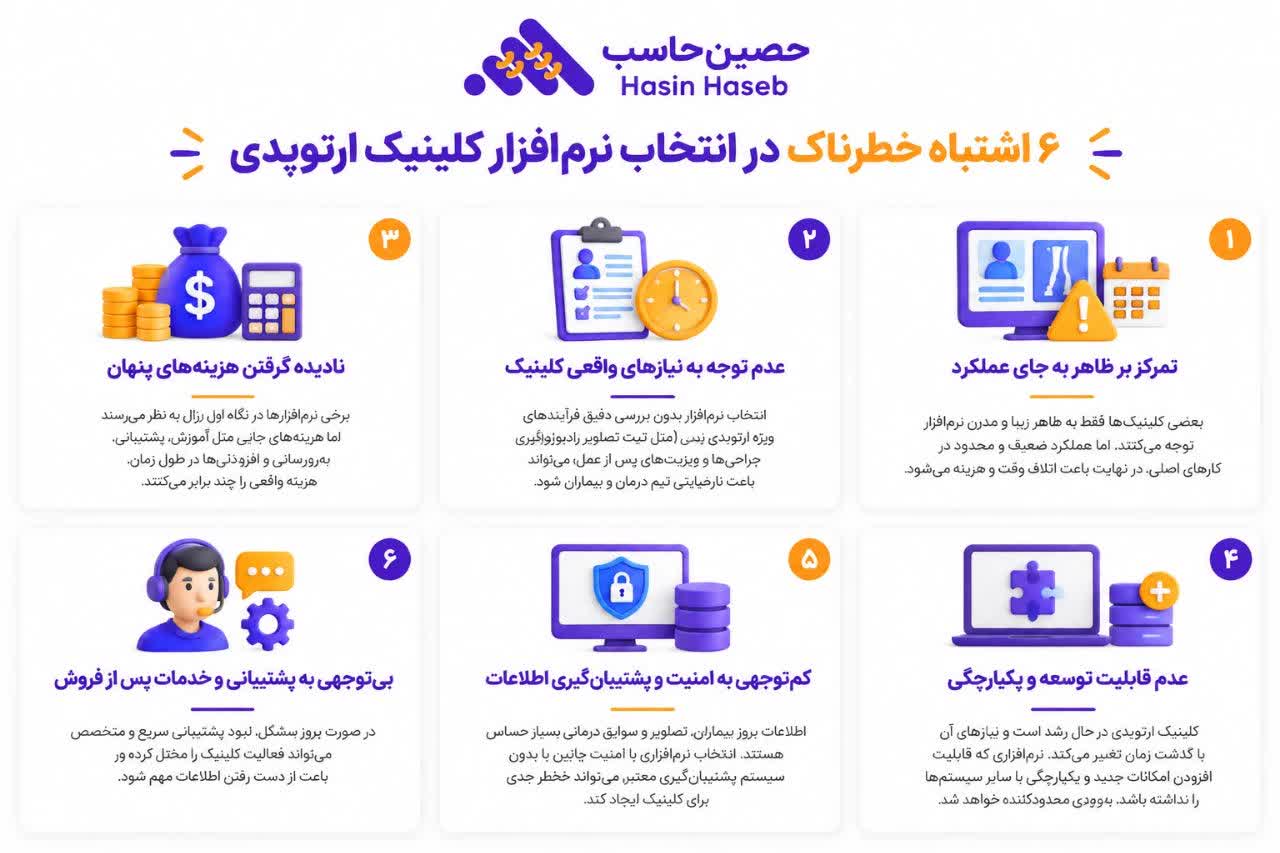 اشتباهات خطرناک در نرم افزار کلینیک ارتوپدی