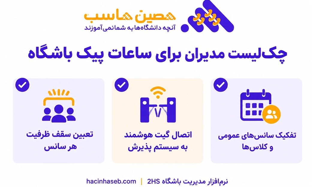 چک لیست مدیران برا ی ساعات پیک باشگاه