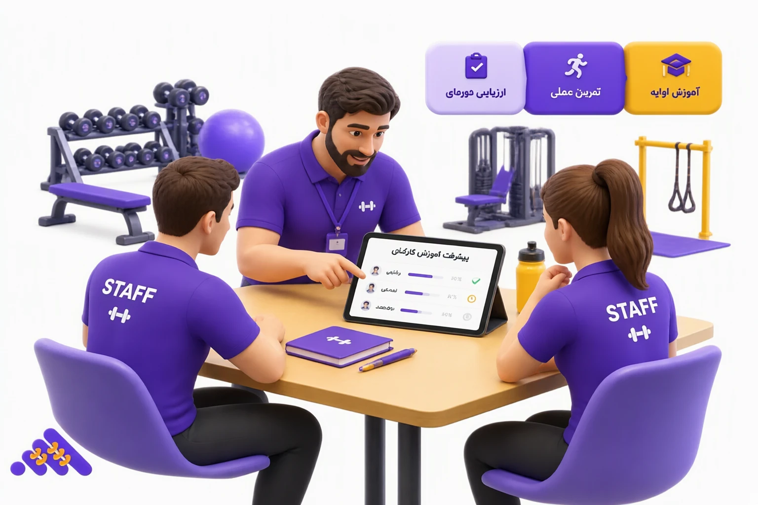 آموزش کارکنان برای راهاندازی نرمافزار باشگاه