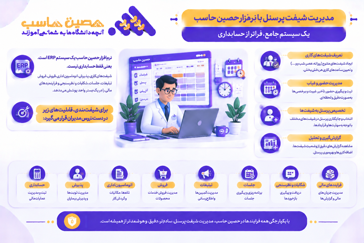 مدیریت شیفت پرسنل با نرم&zwnj;افزار حصین حاسب